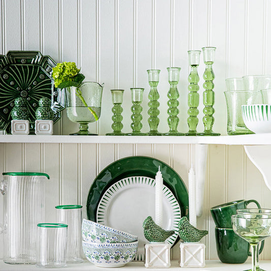 Juliska Provence Glass Basil Candlestick (Set of 2)