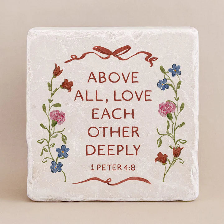1 Peter 4:8 Scripture Stone, Twelve Stone Art