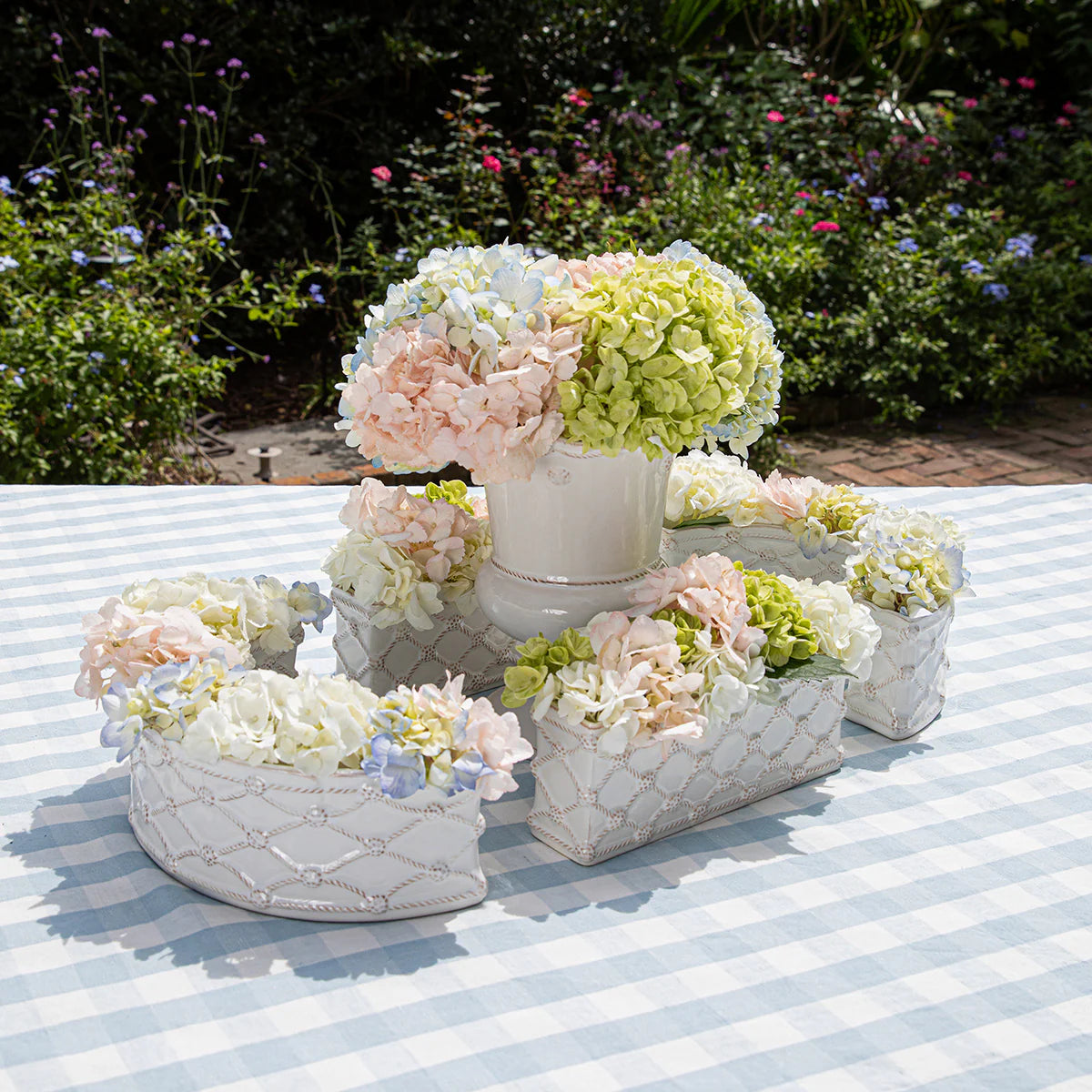 Juliska Berry & Thread Petite Parterre Garden 8" Planter Set/2 in Whitewash