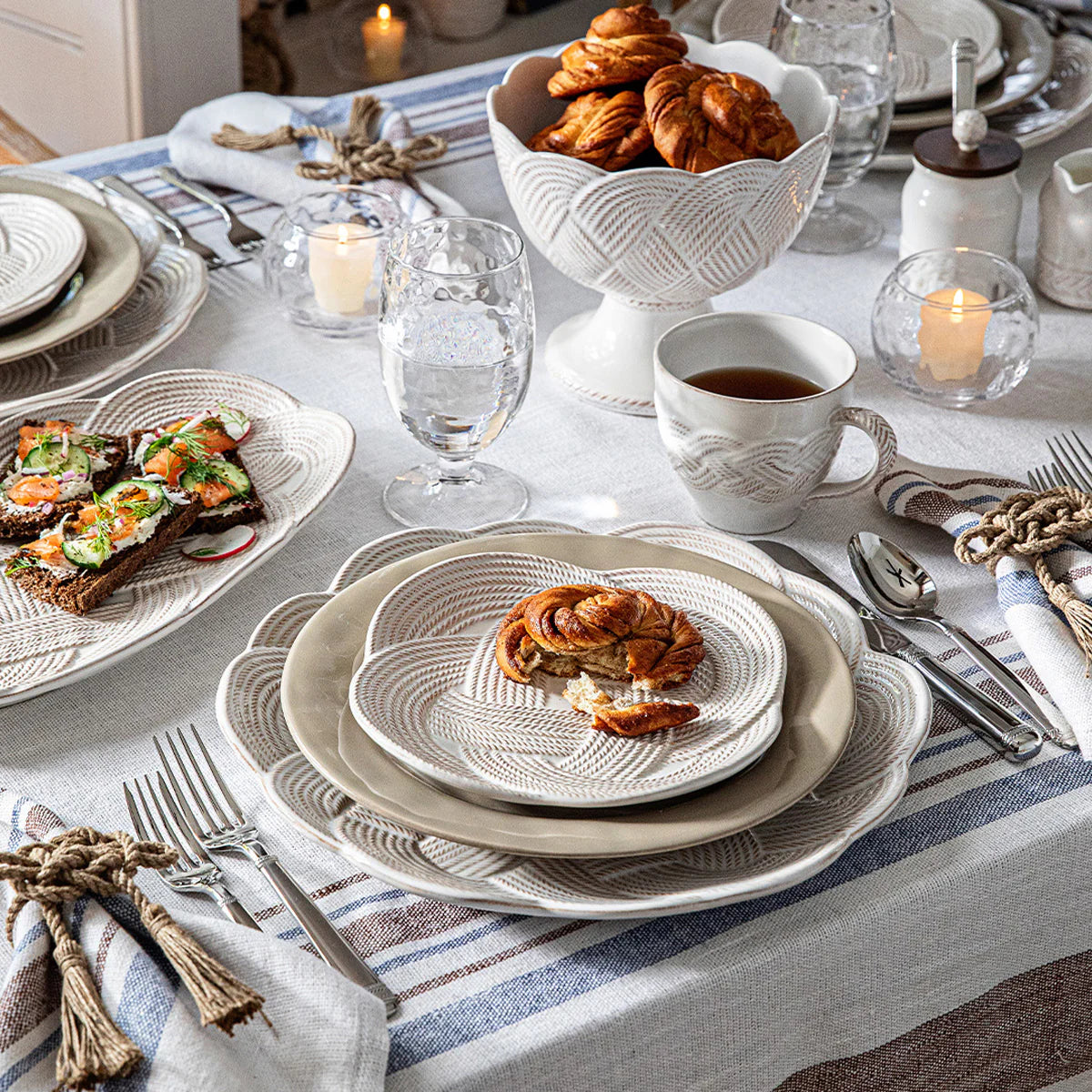 Juliska Le Panier Mystic Knot Hostess Tray in Whitewash