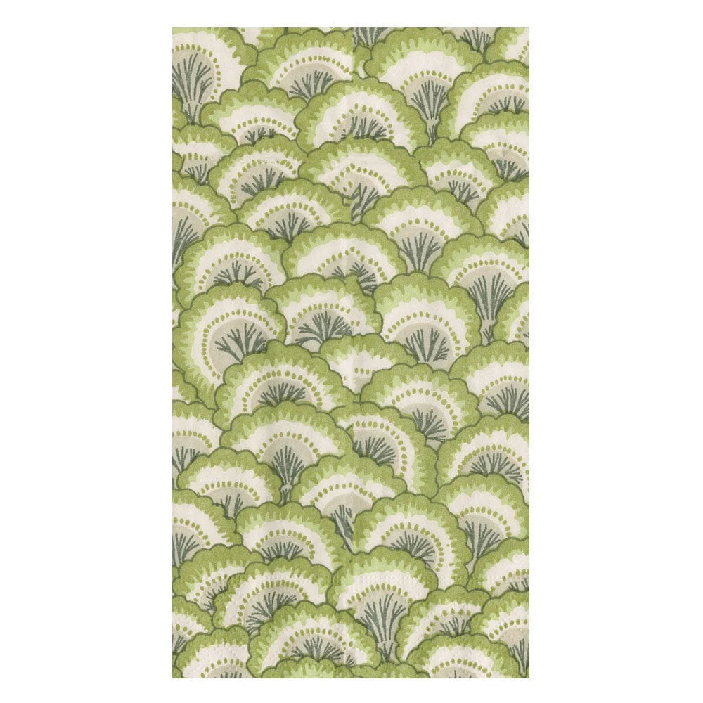 Pontchartrain Scallop Green Guest Towels