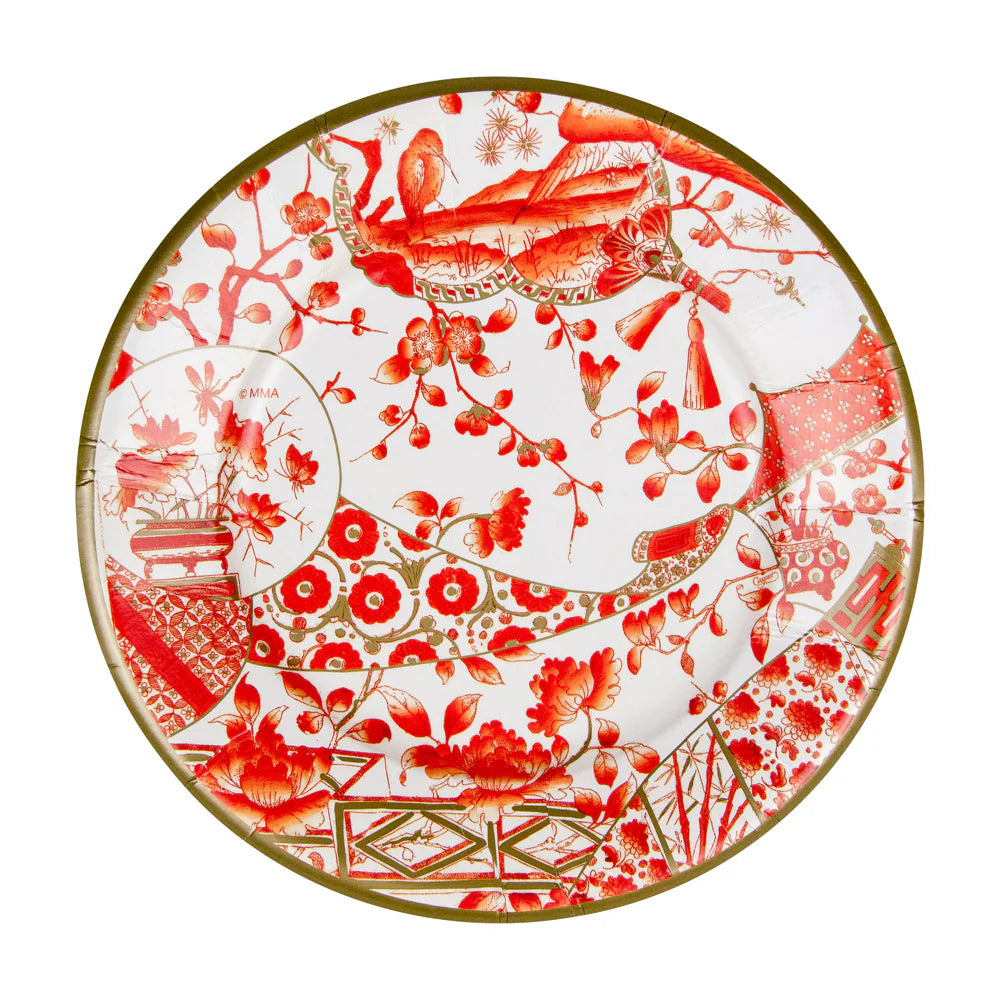 Gilded Porcelain Coral Salad Plates