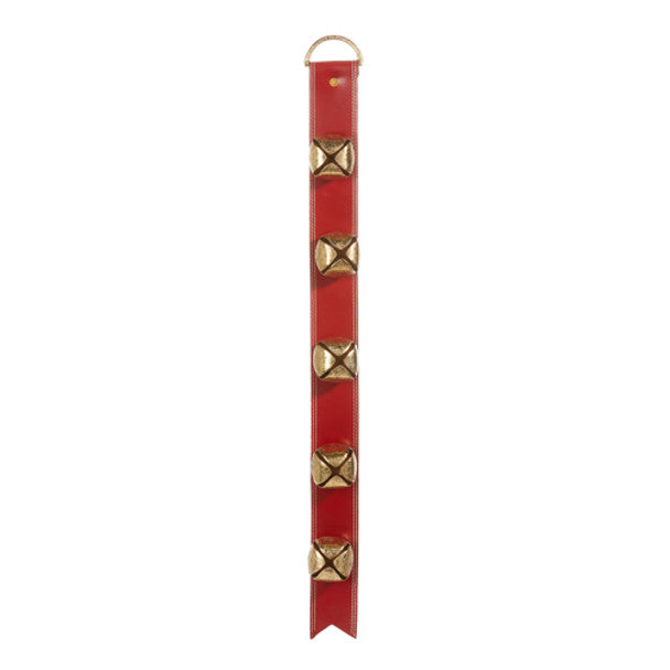 Red Sleigh Bell Door Hanger 32"