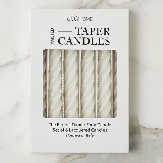 Lacquered Twisted Tapers, Set of 6
