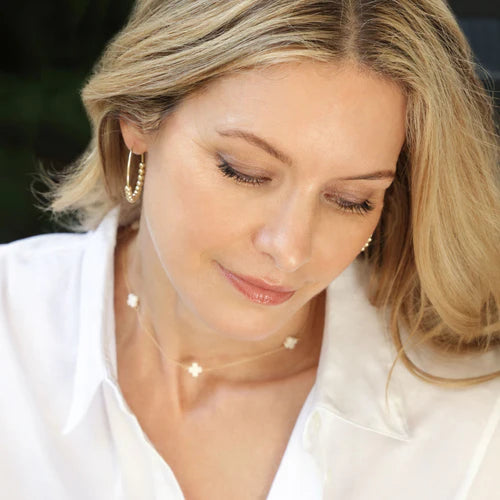 enewton 15" Choker Simplicity Chain Gold in Signature Cross Off-White