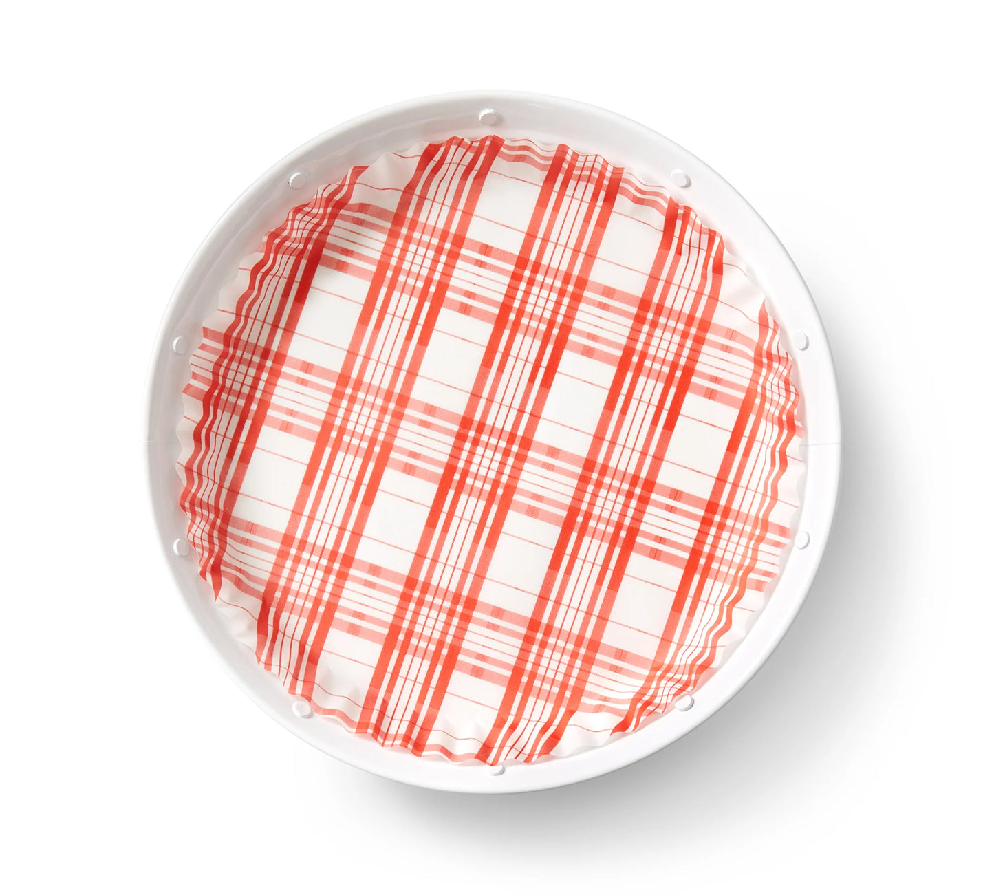 Red Plaid Preformed Plate Liners