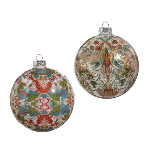 1 of 2 5" WILLIAM MORRIS BALL ORNAMENT