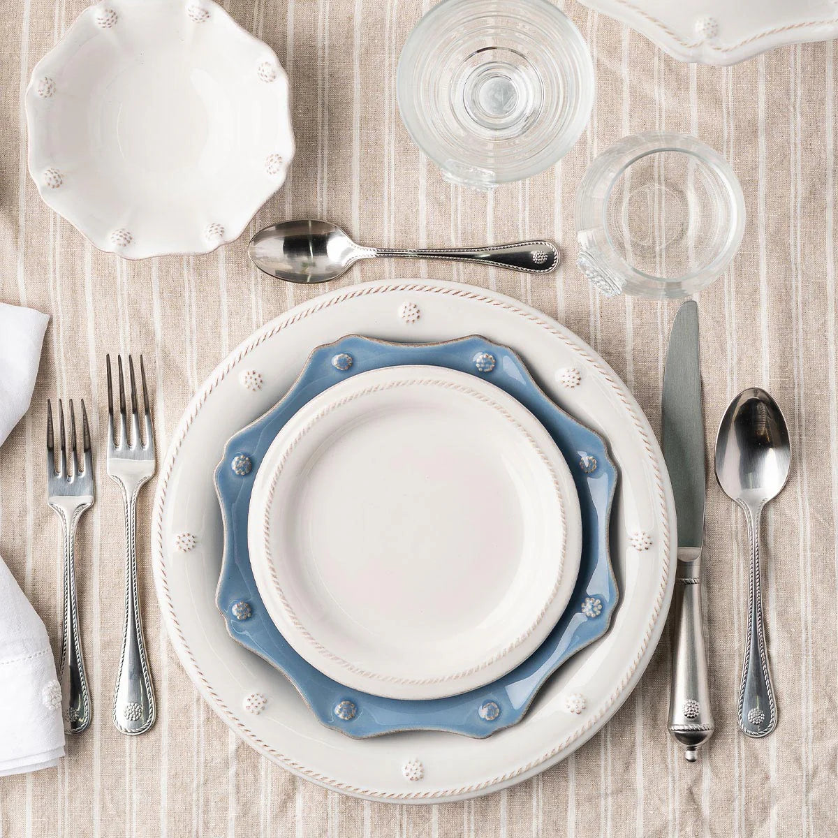 Juliska Berry & Thread Whitewash Side/Cocktail Plate