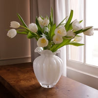 Large Cream Glass Vento Vase