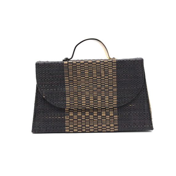 Wynwood Straw Handbag with Metallic Detailing & Horn Handle