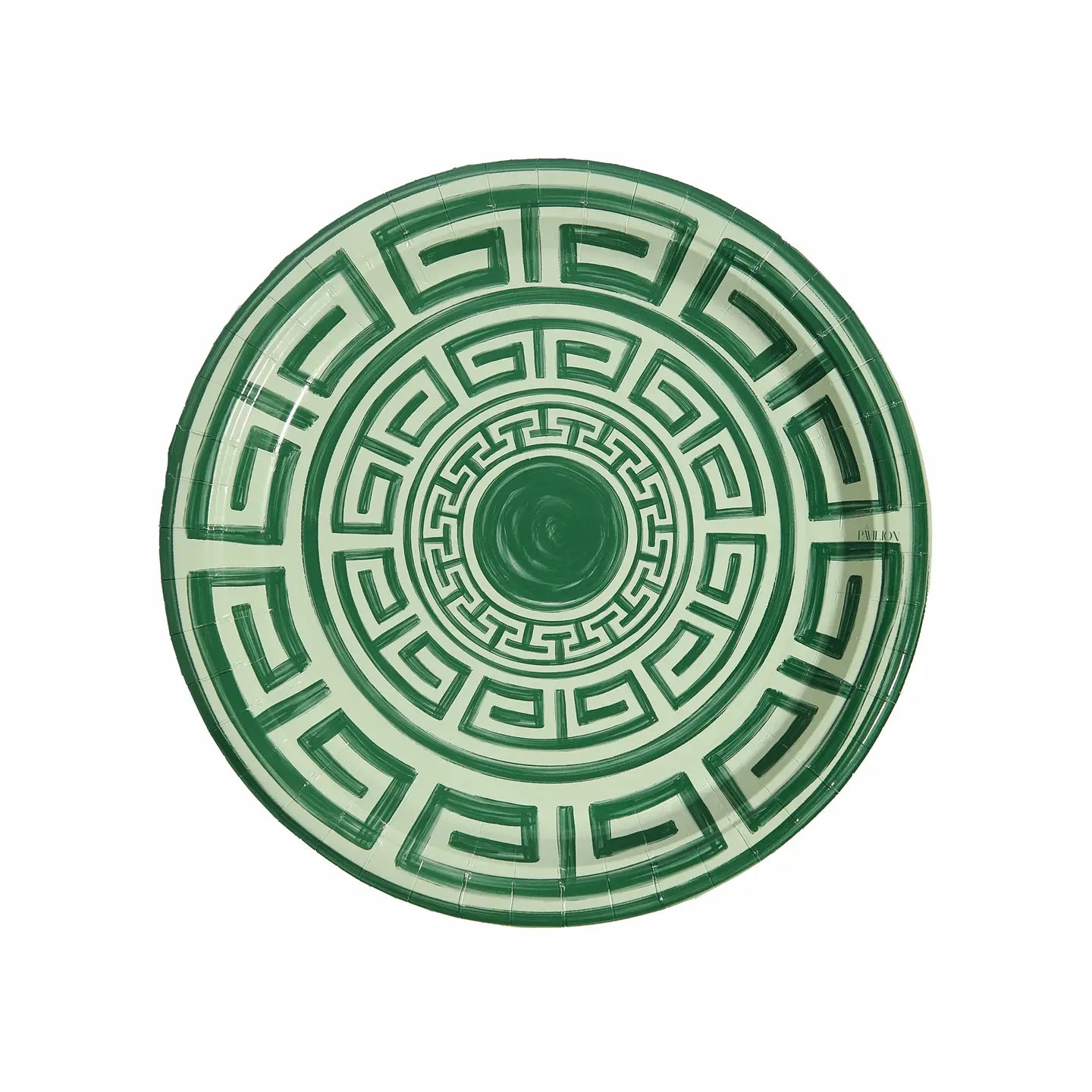 Sage & Forest Greek Key Paper Dinner Plates