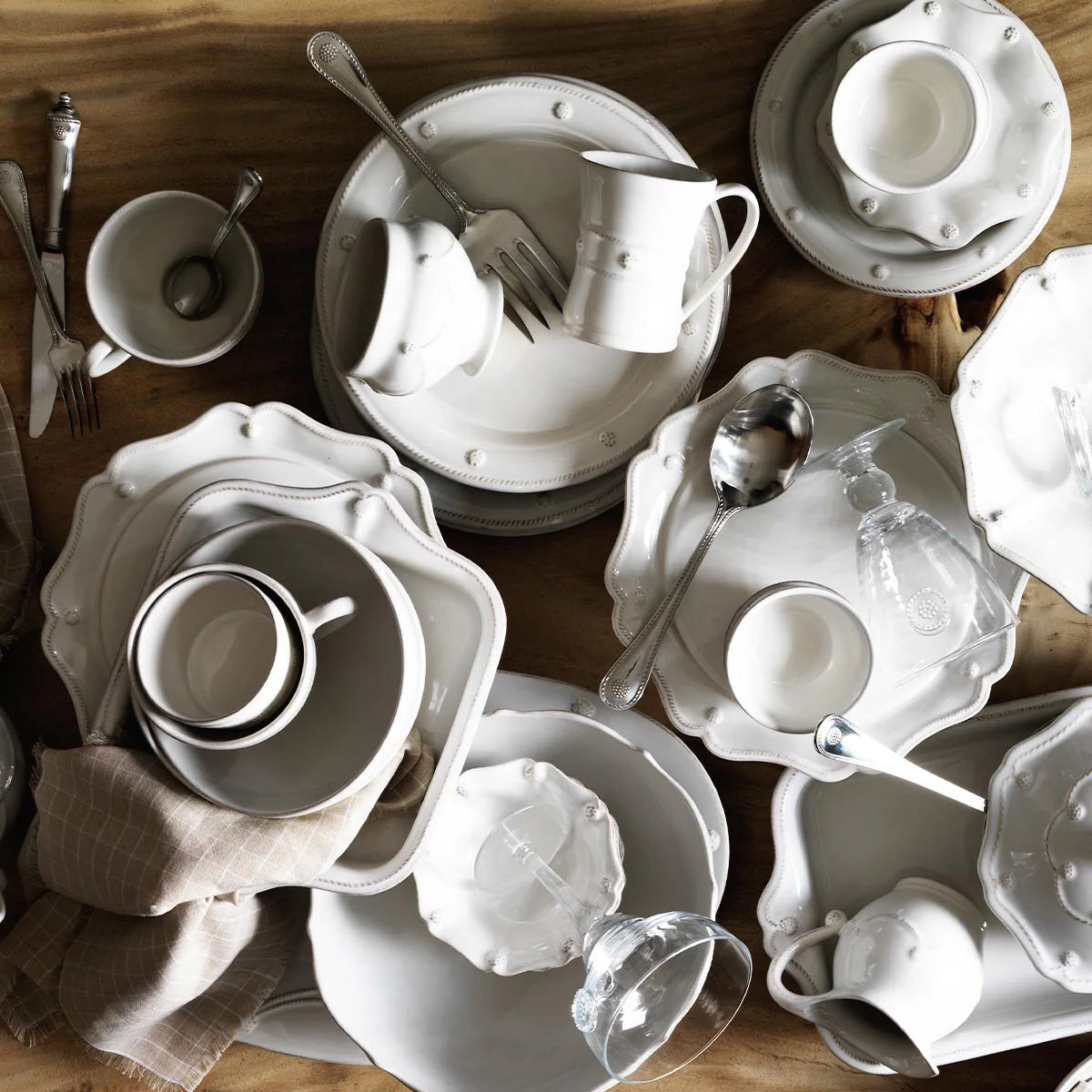 Juliska Berry & Thread Whitewash Dessert/Salad Plate