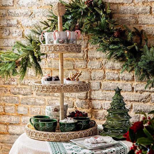 Juliska Provence Rattan Whitewash 3-Tiered Shelving Unit