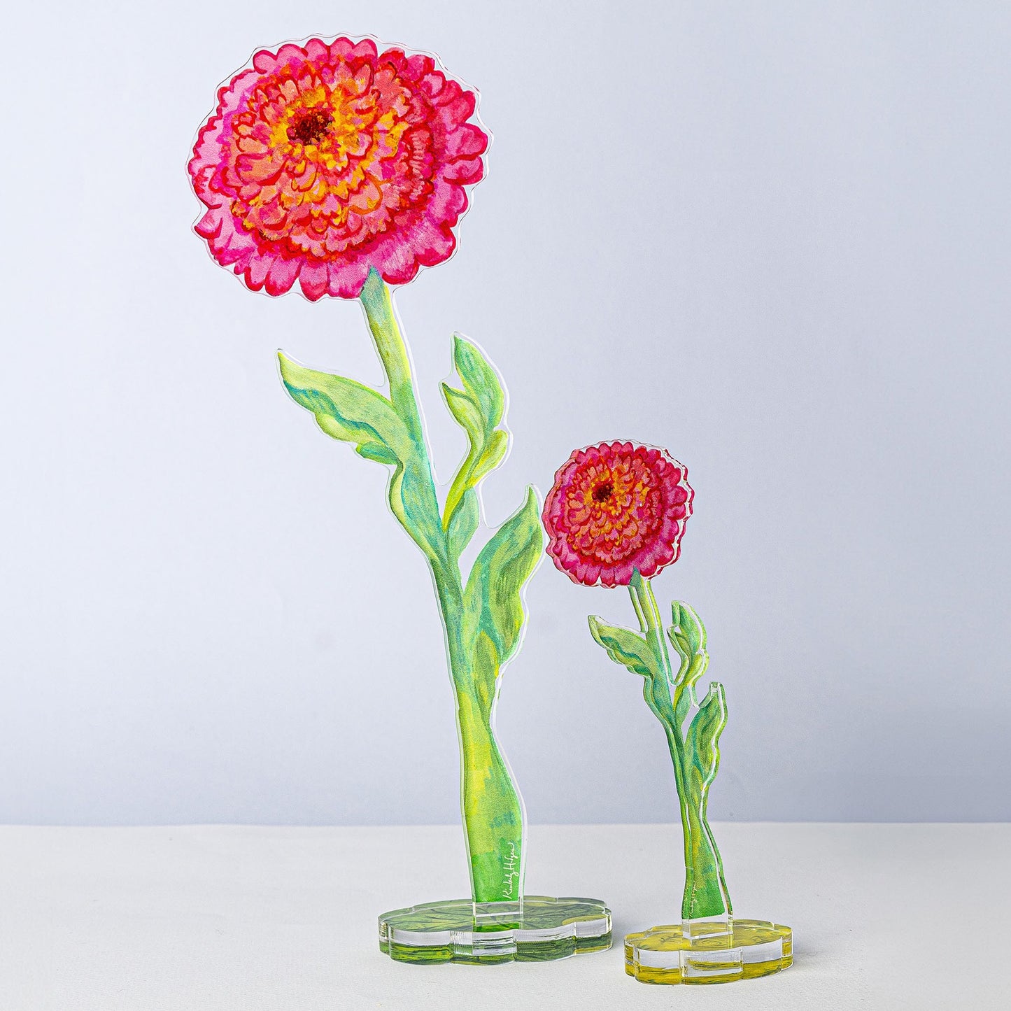 Cupcake Zinnia Small Acrylic Flower