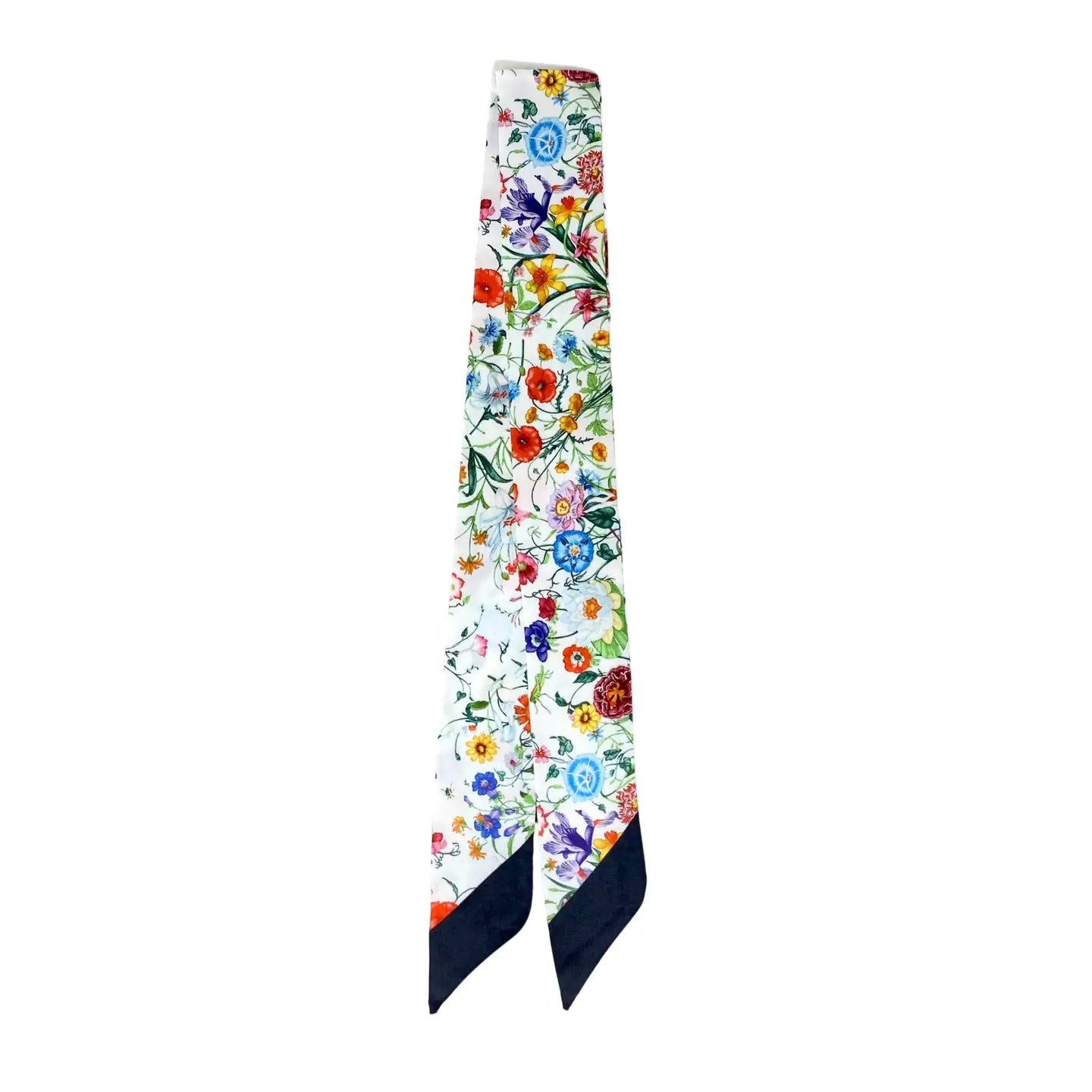 Floral White Mini Scarf