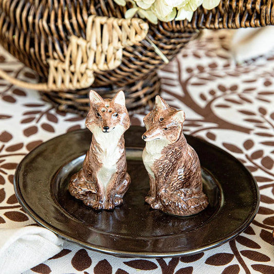Juliska Clever Creatures Fox Salt & Pepper Shakers, Louis & Marie Fox