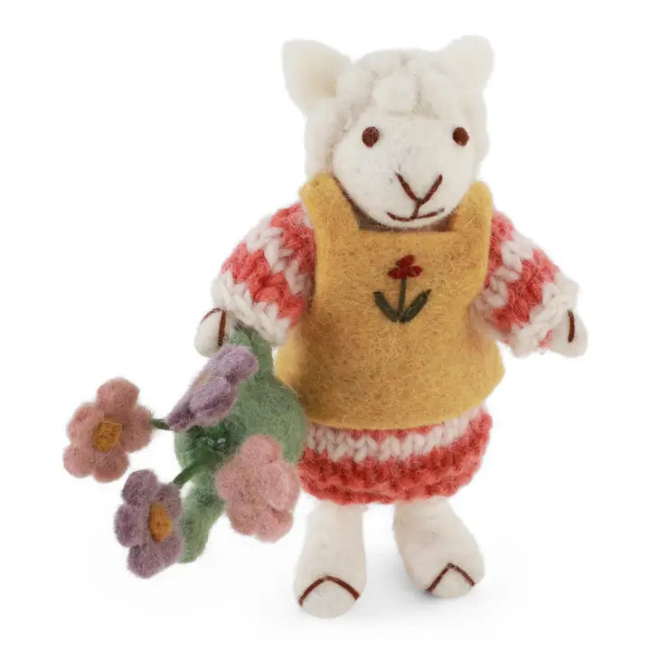 Small White Girly Sheep with Watering Can