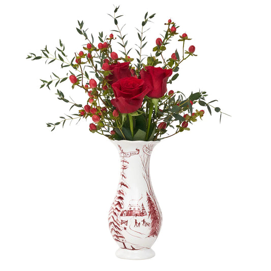 Juliska Country Estate Winter Frolic Ruby 9" Vase