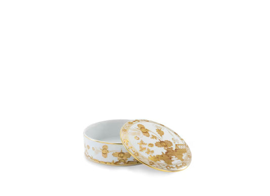 Oriente Italiano Aurum Round Lidded Trinket Box | Ginori 1735