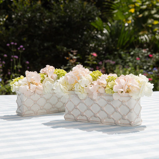 Juliska Berry & Thread Petite Parterre Garden 8" Planter Set/2 in Whitewash