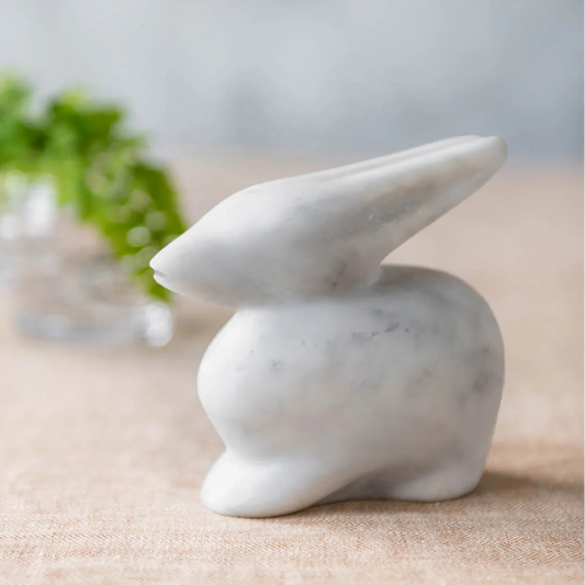 Simon Pearce White Marble Rabbit, Gift Boxed