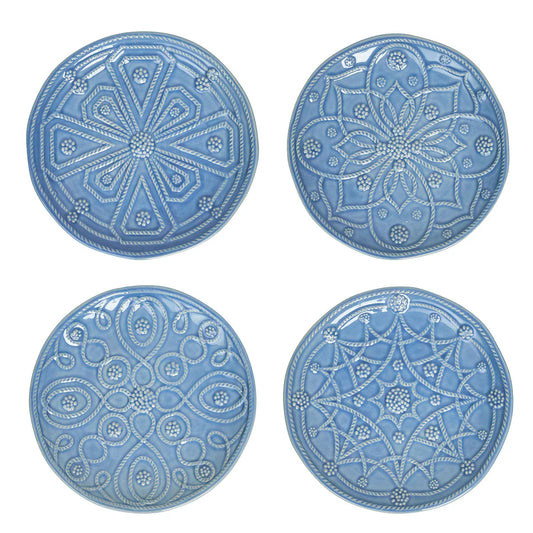 Juliska Jardins du Monde Chambray Side/Cocktail Plates (Assort. Set of 4)