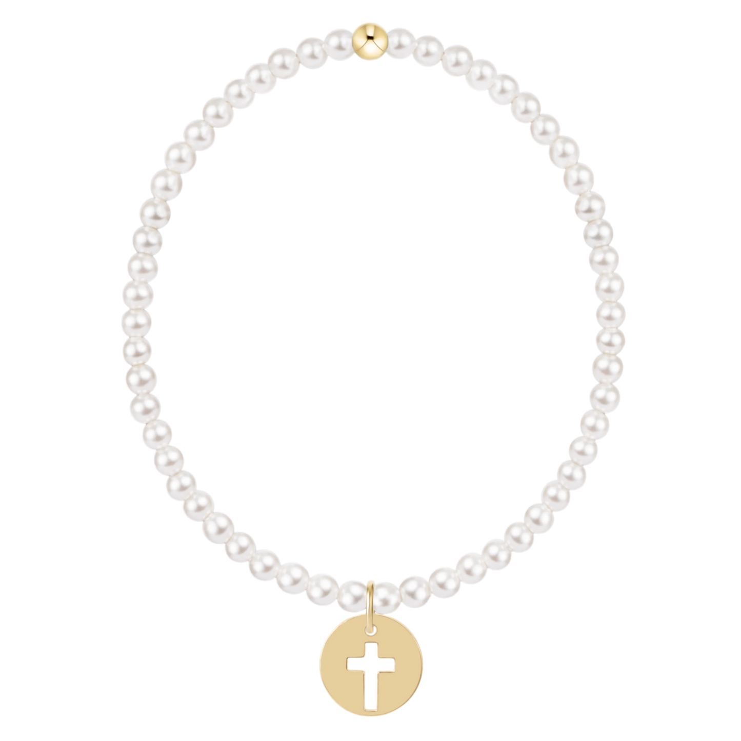 enewton Classic Pearl 3mm Bracelet Blessed Gold Disc