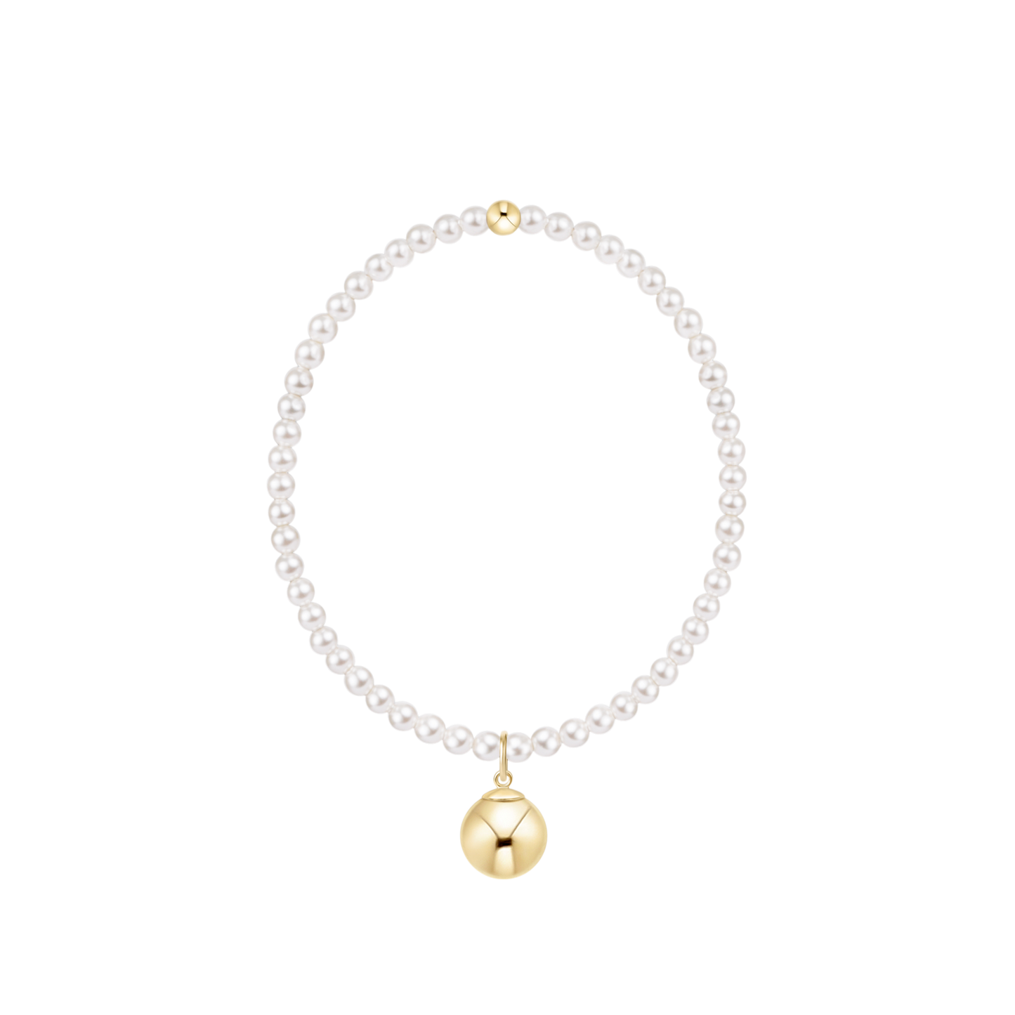 enewton Classic Pearl 3mm Bracelet Classic Gold 10mm Charm