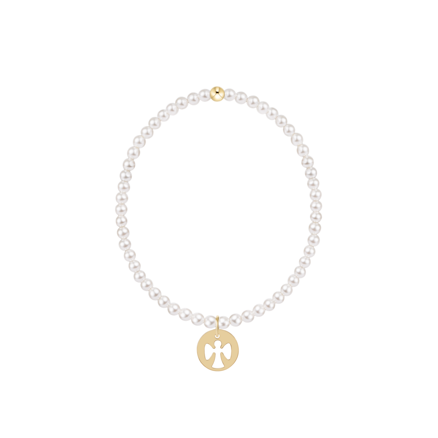 enewton Classic Pearl 3mm Bracelet Guardian Angel Gold Disc