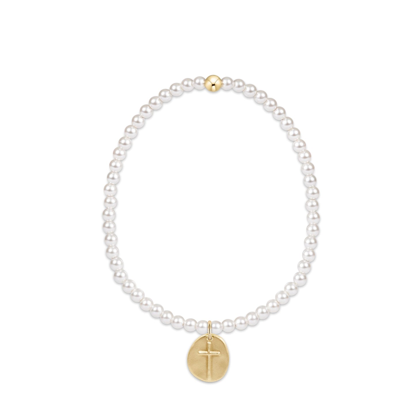 enewton Classic Pearl 3mm Bead Bracelet Inspire Small Gold Charm