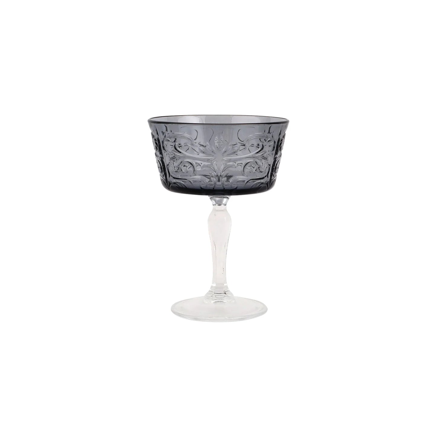 Vietri Barocco Smoke Champagne Coupe Glass