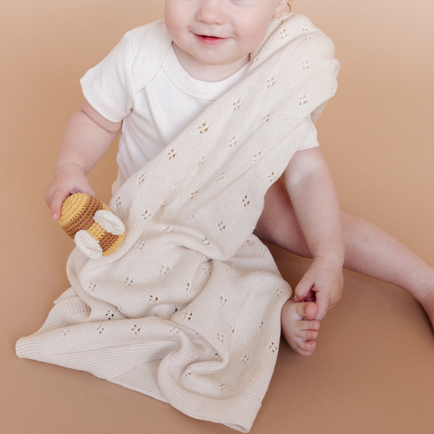 Heirloom Pique Blanket in Cream