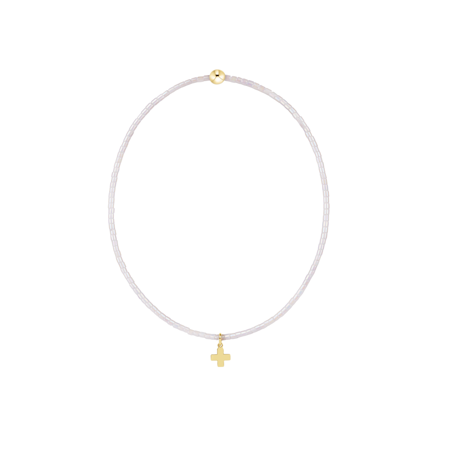enewton Hope Classic Bracelet Silky White Signature Cross Small Gold Charm