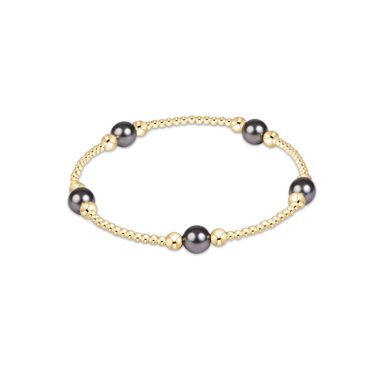 enewton Purpose Pearl Dark Grey 6mm Gold Bracelet