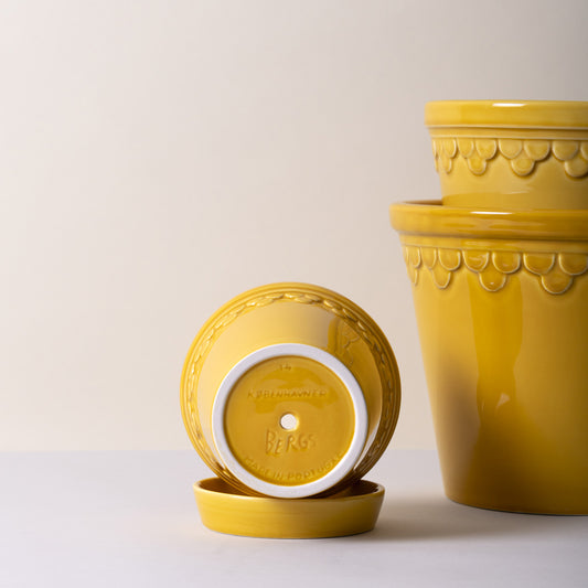 Berg's Potter GLAZED Amber Yellow Københavner Pot
