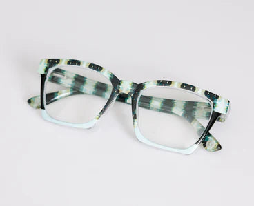 Peeper's Laura Park Reading Glasses Birdie in Orchid Blossom Navy Colorblock