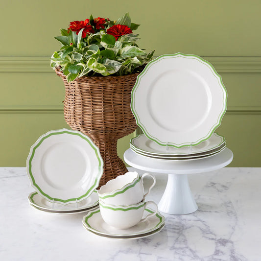 Green Icing on the Cake Plates