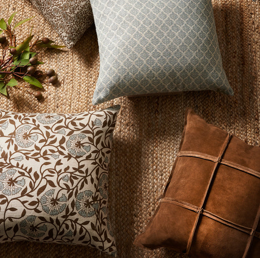 Sonia Brown Suede 22x22 Pillow