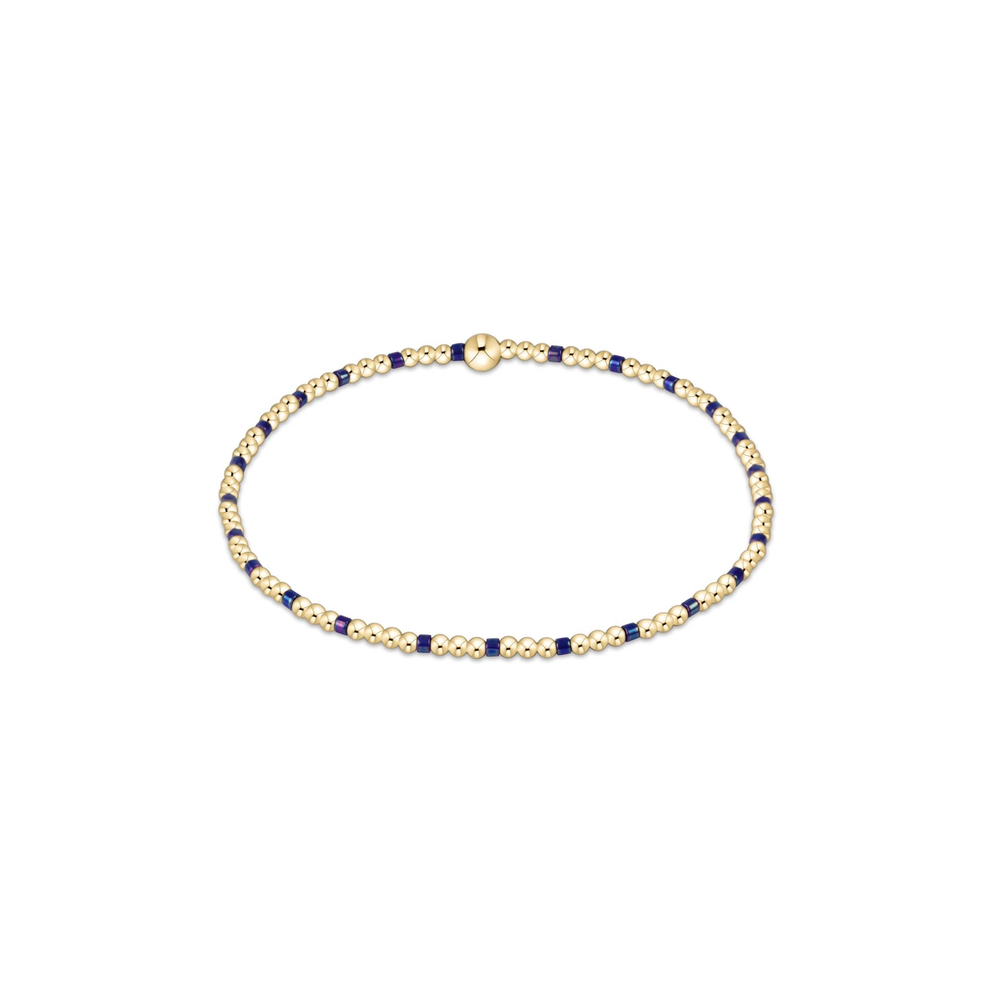 EGIRL Hope Sincerity Pattern 2mm Bead Bracelet Blue Metallic