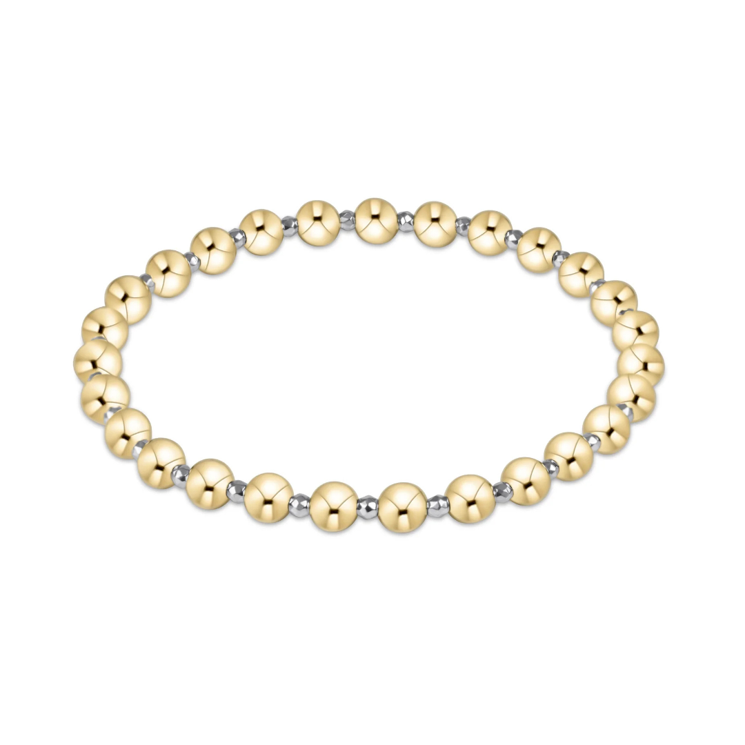 enewton EXTENDS Bright Silver Faceted Hematite Grateful Pattern 5mm Bead Bracelet