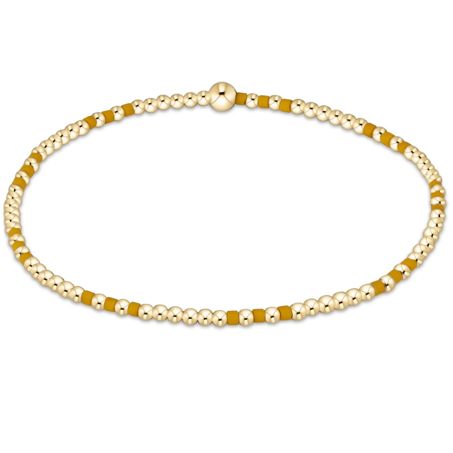 enewton Gameday Hope Joy Pattern 2mm Bead Bracelet in Golden Yellow