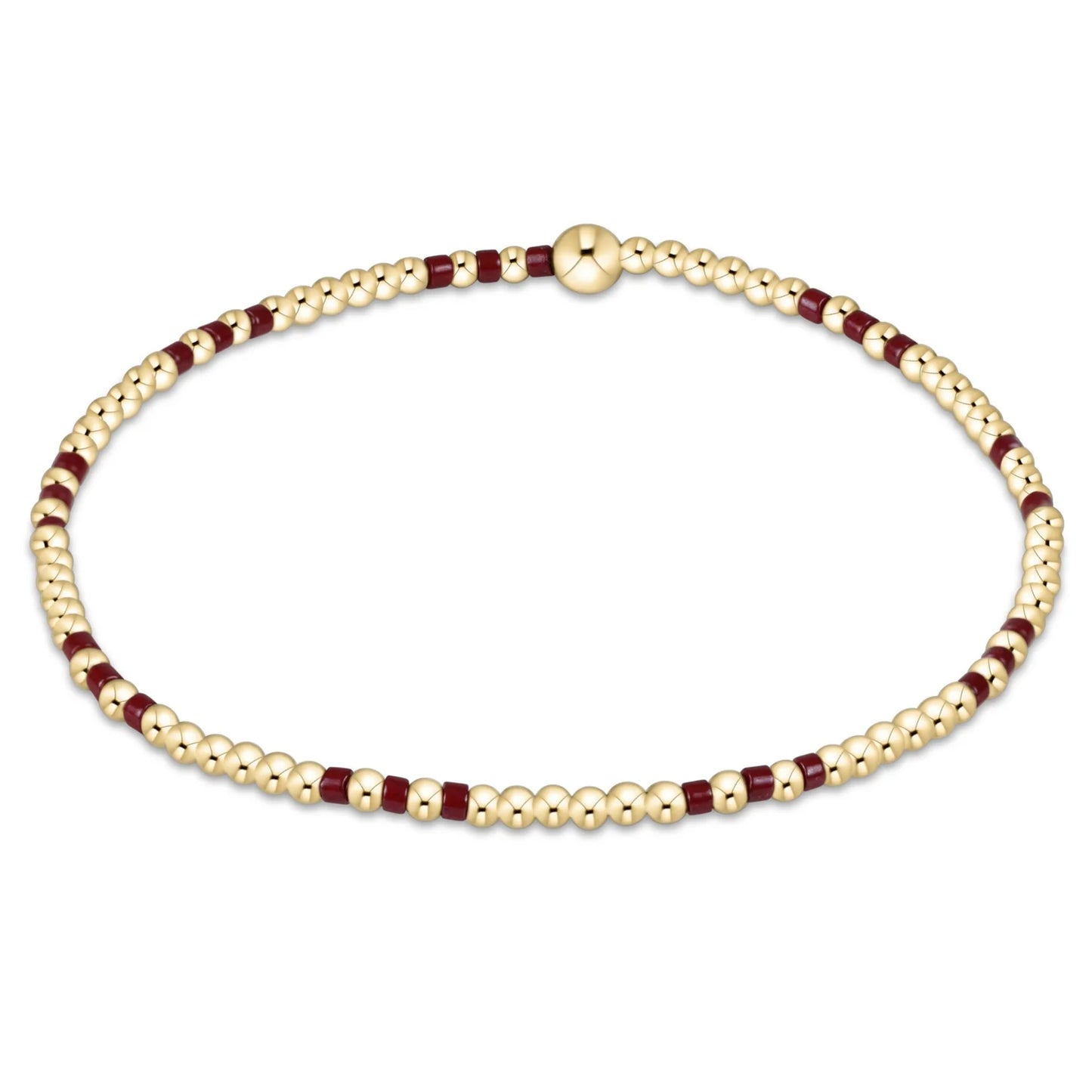 enewton Gameday Hope Joy Pattern 2mm Bead Bracelet in Wine