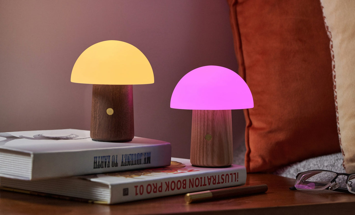 Large Alice Mushroom Lamp Walnut