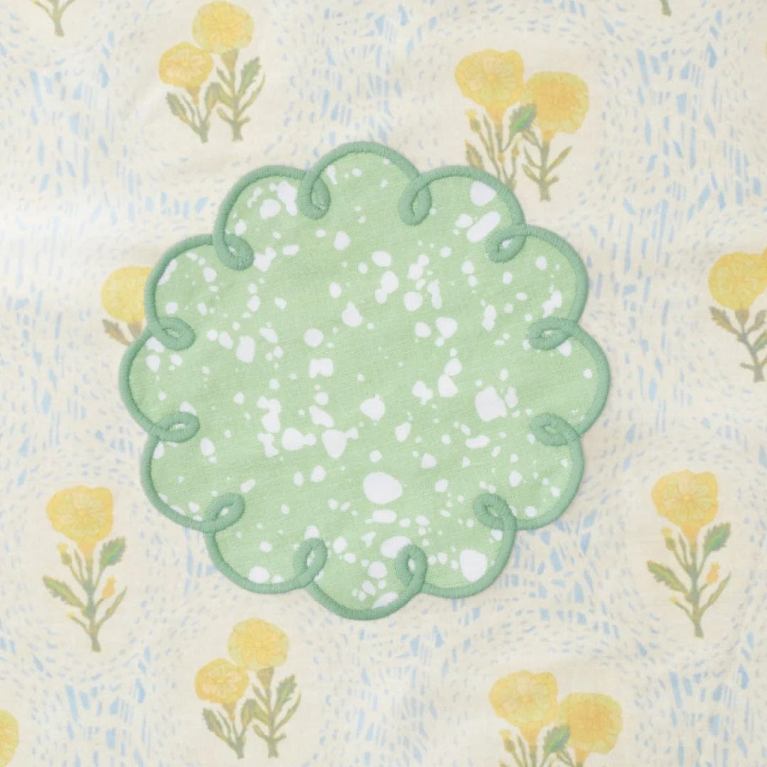 Green Speckled Cocktail Napkins (Set of 4)