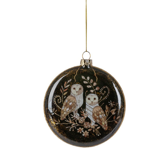 Snow Owl Disc Ornament