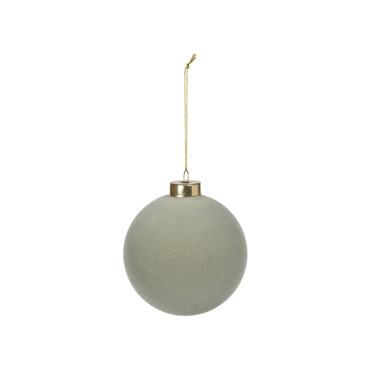 4.75" Sage Flocked Ball Ornament
