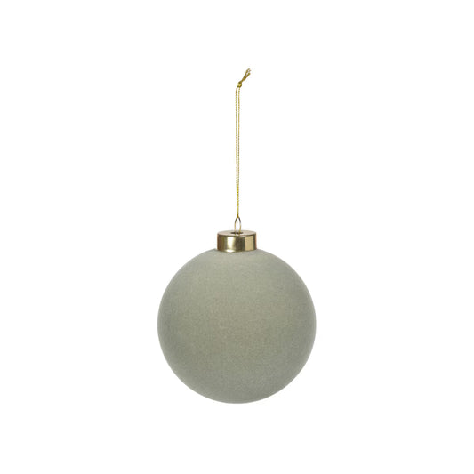 4.75" Sage Flocked Ball Ornament