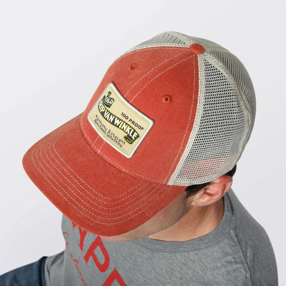 Pappy & Co. Vintage Bourbon Label Trucker Hat in Orange
