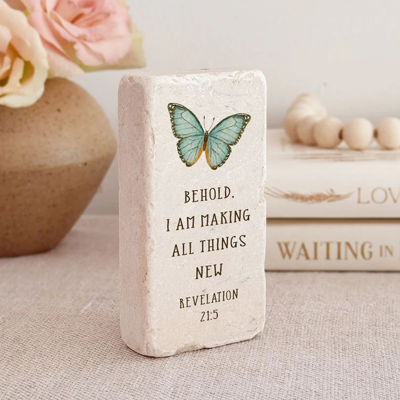 Revelation 21:5 Scripture Stone, Twelve Stone Art