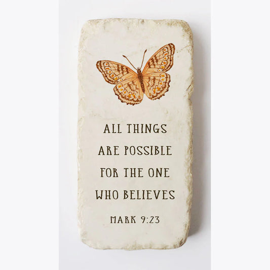Mark 9:23 Scripture Stone, Twelve Stone Art